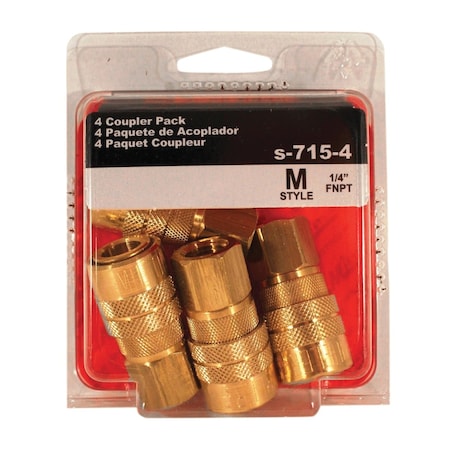 Milton 4Pk 1/4" Fnpt M Coupler S-715-4